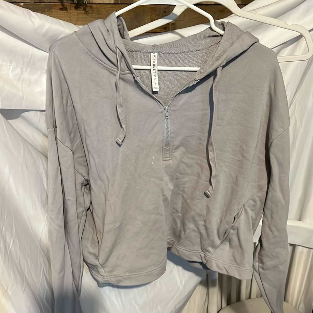 Fabletics purple crop sweatshirt